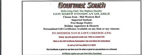Personalized Gift Certificate $200