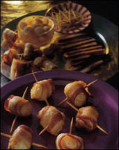Water Chestnuts Wrapped in Bacon