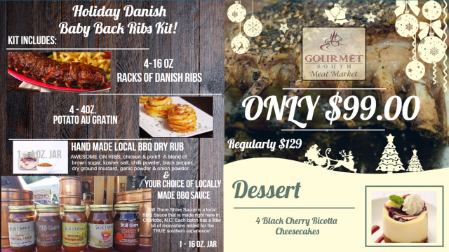 Imported Danish Baby Back Ribs Gift Kit with Sides & Dessert